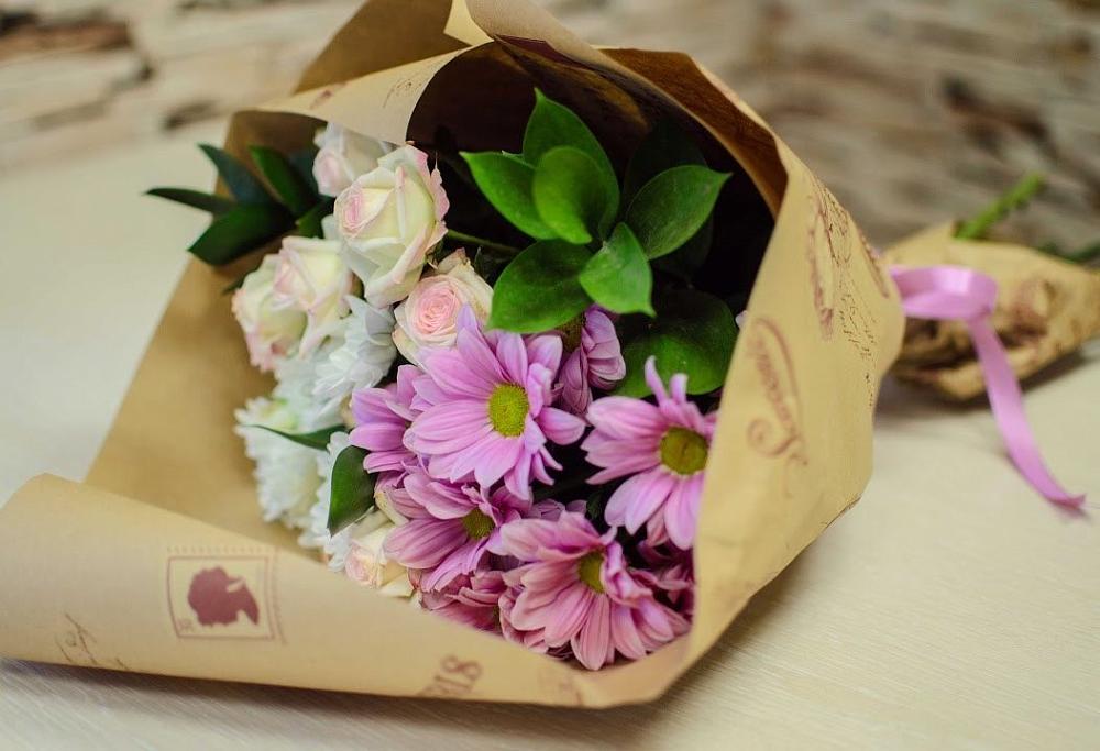 Букет цветов из: Розы и Хризантемы в Большая Соснова