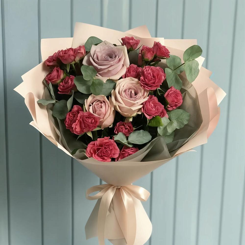Букет цветов из: Гвоздики и Розы в Большая Соснова