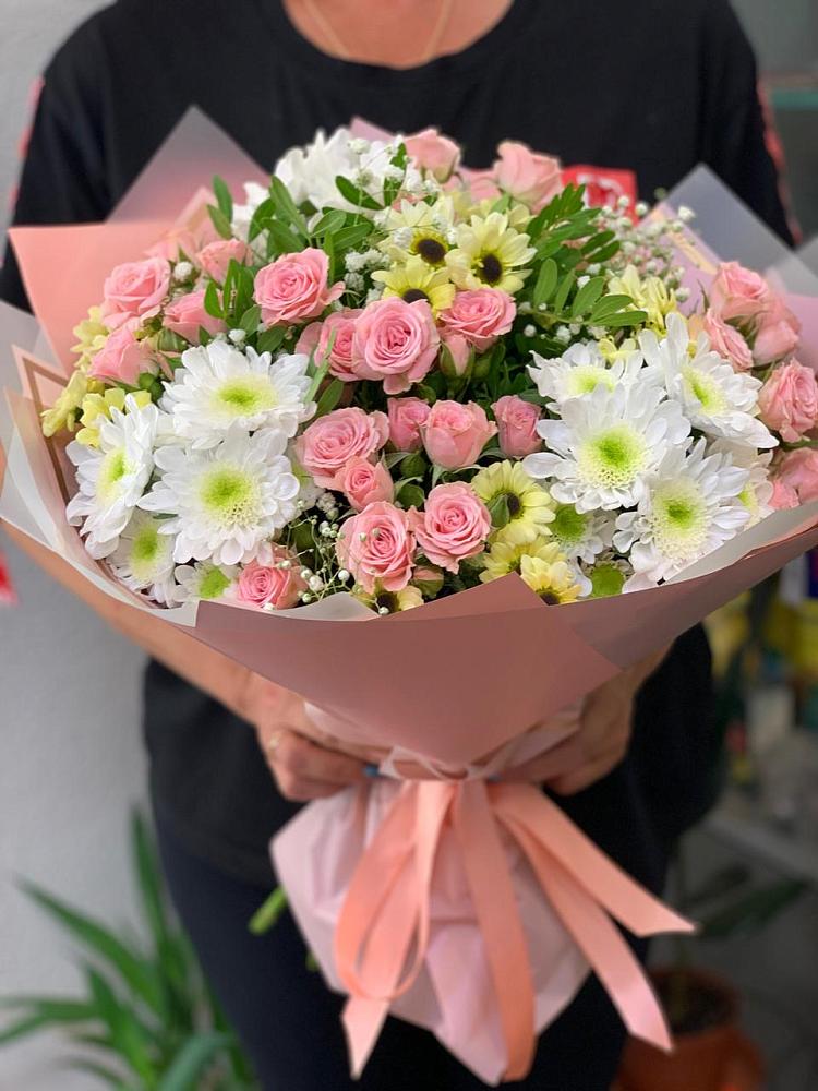 Букет цветов из: Розы и Хризантемы в Большая Соснова