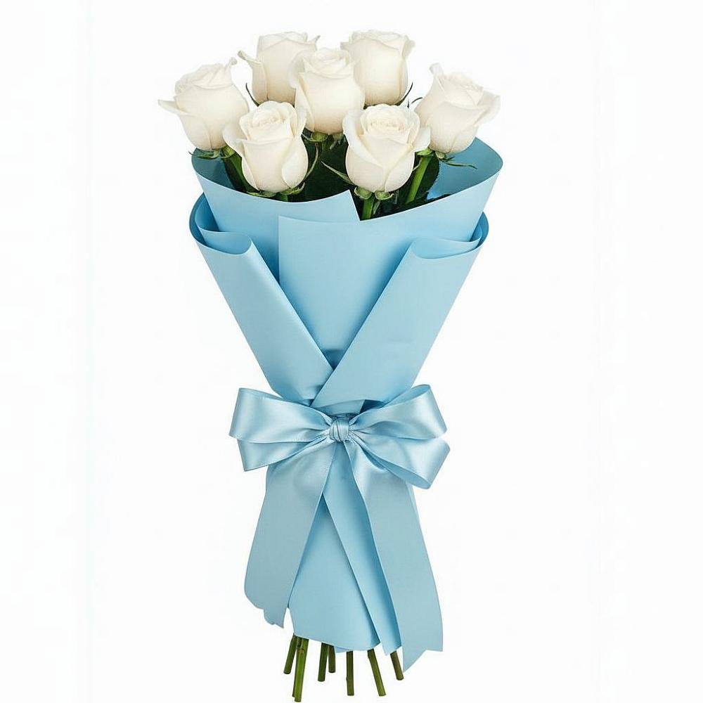 Букет 7 белых роз Проуд в Большая Соснова