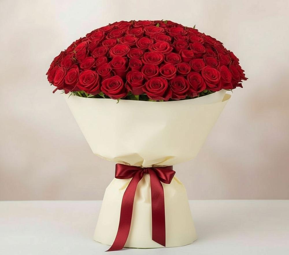 Букет 101 Красная роза Милано в Большая Соснова