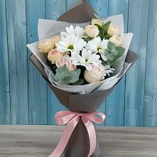 Букет цветов из:  Хризантемы и Розы #REPLACE_PRED# Большая Соснова