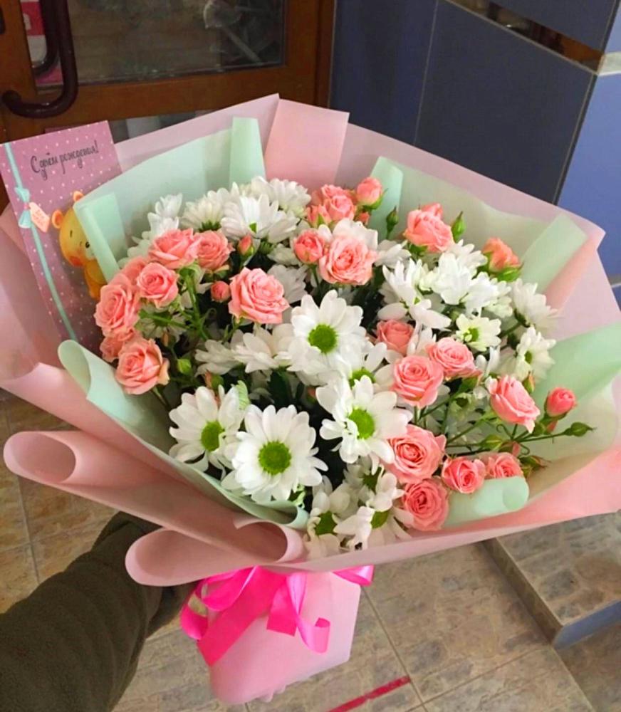 Букет цветов из: Розы и Хризантемы в Большая Соснова