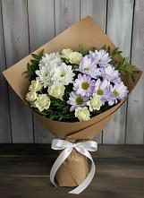 Букет цветов из:  Хризантемы и Розы #REPLACE_PRED# Большая Соснова