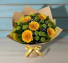 Букет цветов из:  Герберы и Хризантемы в Большая Соснова