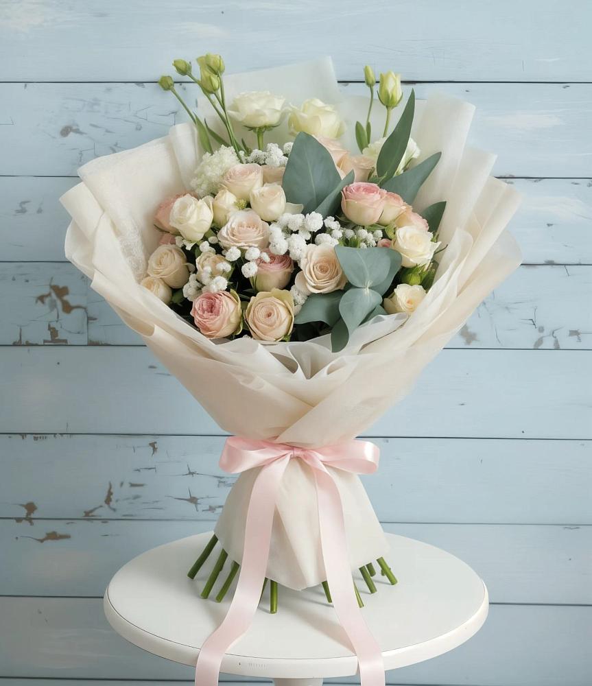 Букет цветов из: Розы и Лизиантусы в Большая Соснова