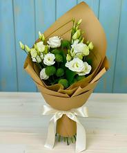 Букет цветов из:  Хризантемы и Лизиантусы #REPLACE_PRED# Большая Соснова