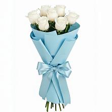 Букет 7 белых роз Проуд в Большая Соснова