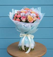 Букет цветов из:  Хризантемы и Розы #REPLACE_PRED# Большая Соснова