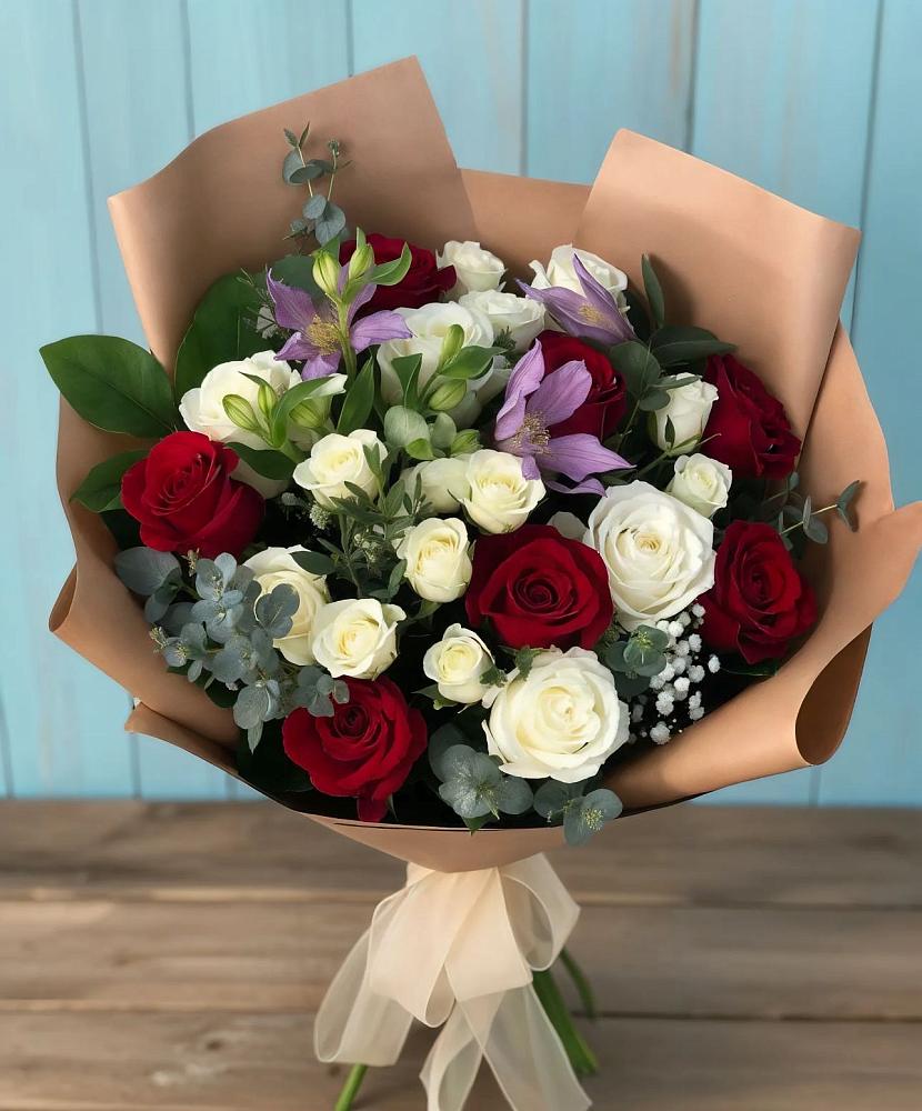 Букет цветов из: Розы и Альстромерии в Большая Соснова