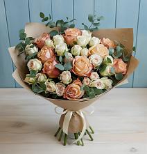 Букет цветов из:  Альстромерии и Розы в Большая Соснова