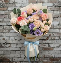 Букет цветов из:  Розы, Лизиантусы и Гвоздики в Большая Соснова
